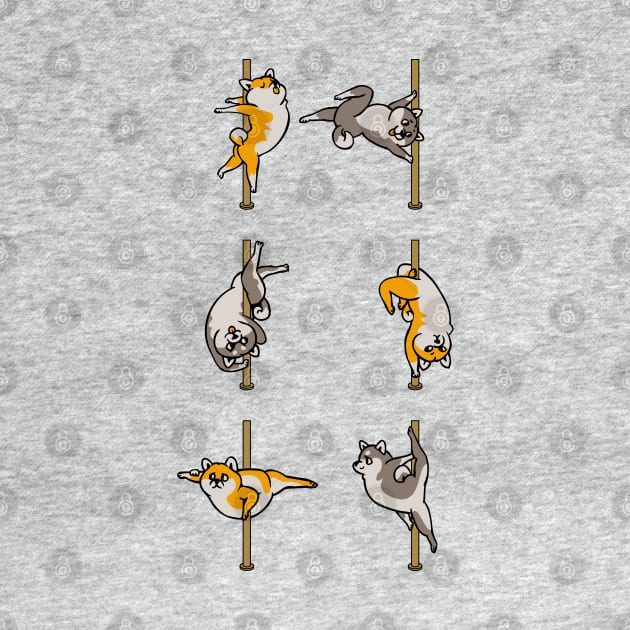 Shiba Inu Pole Dancing Club by huebucket